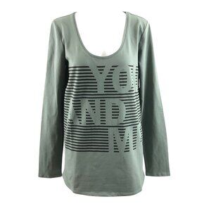 Noppies Womens Maternity Top T Shirt You and Me Scoop Neck Long Sleeve Green L